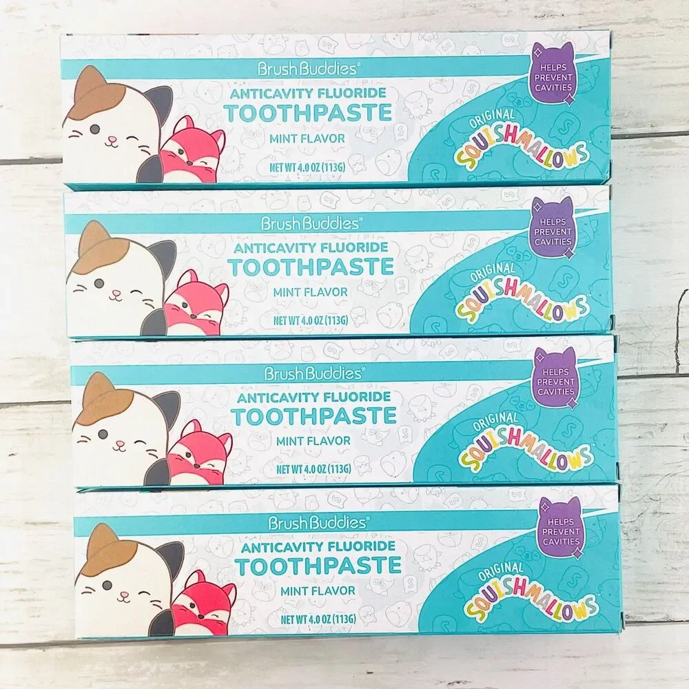 4-Pack BrushBuddies Squishmallow Anticavity Fluoride Toothpaste Mint 4.2 oz ea.